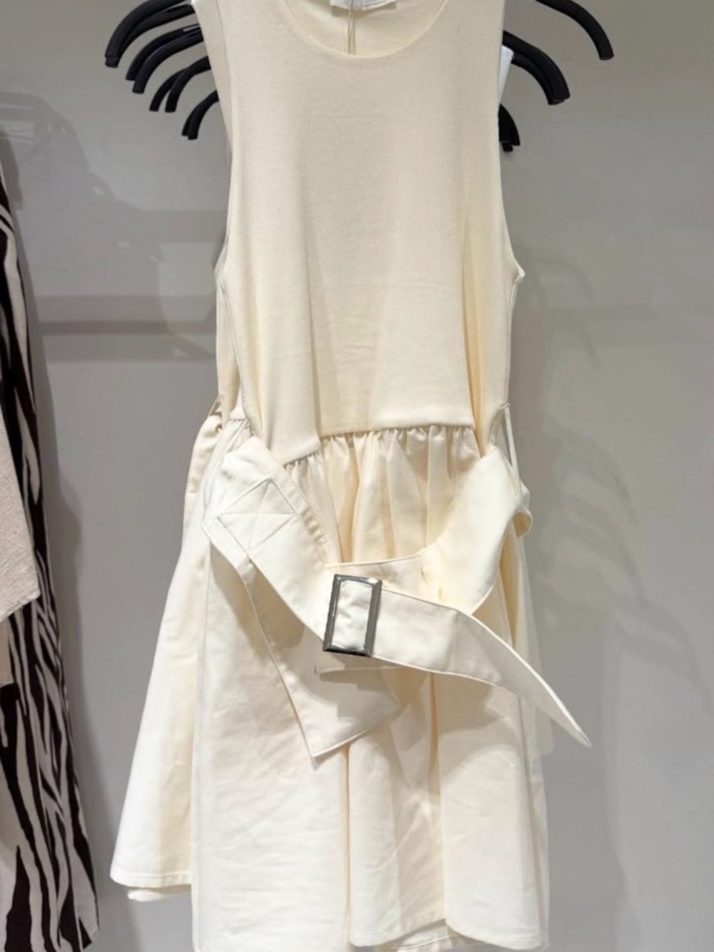 Zara Cream Mini Dress with Belt